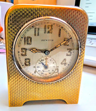 1920s Art Deco Zenith 8 Days Alarm Travel Clock Serviced