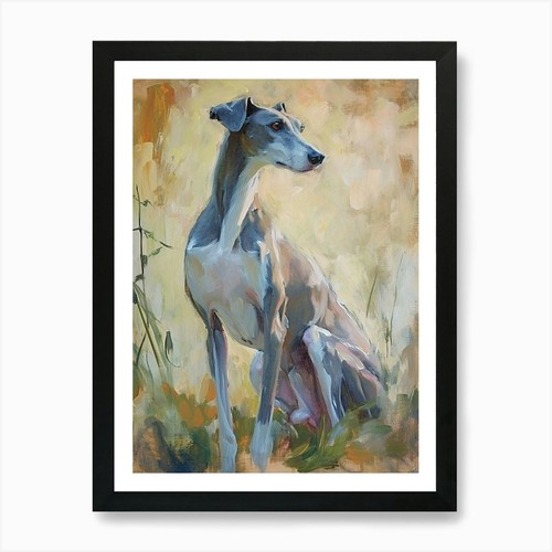 Greyhound acrylic painting - acrylic, 6