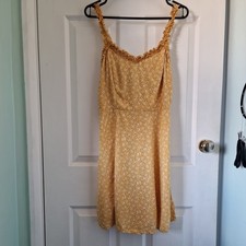 New Look Women’s Yellow Strappy Dress Frills Size 10