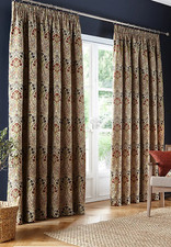 Lucetta Jewel design Morris style pencil pleat  curtains 