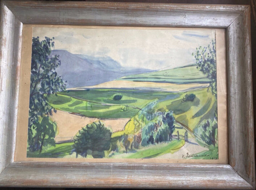 Watercolour view over - ::watercolour,