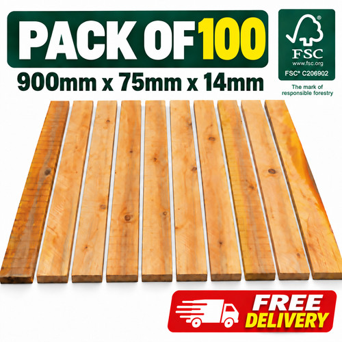 100 wooden profile boards - x,