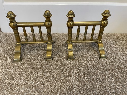 Pair vintage brass - vintage, andirons
