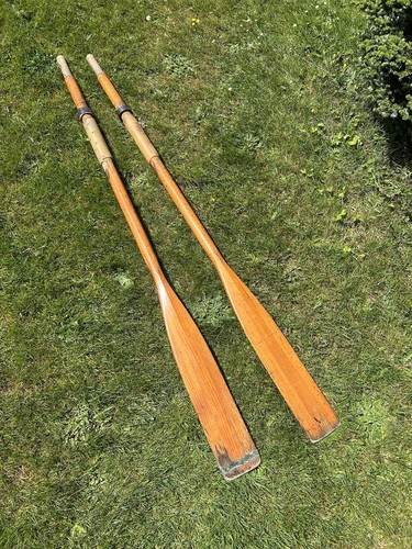 Wooden boat oars with - wooden,