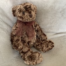 Vintage GUND Glossy Stuffed Brown Teddy Bear 15030 10” Tall