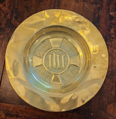 Antique church alms dish with