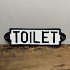 Toilet Door Sign - Black And