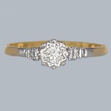 Antique Diamond Solitaire 18ct Gold & Platinum 1920s Vintage Engagement Ring