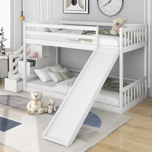 Stairway bunk bed slides - bed,