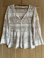 LAUREN VIDAL Ladies Ivory Lacy Top Size Medium/ Small