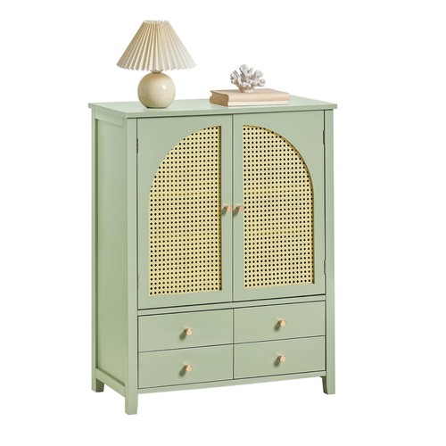 Green oak effect sideboard - green,