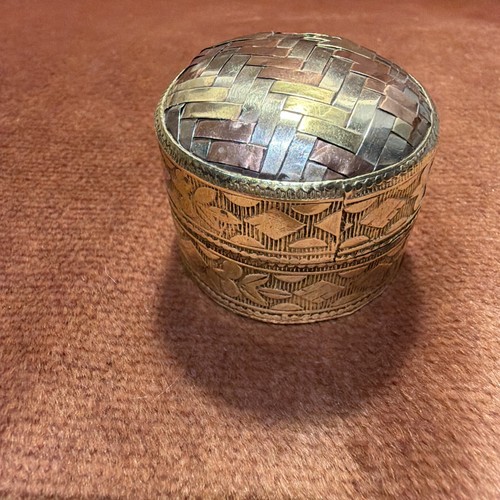 Small vintage brass oval