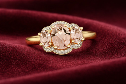 Real morganite and diamond - morganite,
