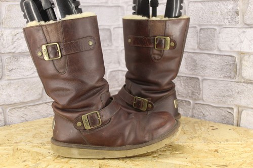 Brown leather sheepskin ugg - leather,