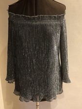 Sparkly Evening “Bardot” Top By Julian MacDonald For STAR Size 14