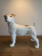 VINTAGE NELSON STAFFORDSHIRE JACK RUSSELL WORKING TERRIER DOG FIGURINE