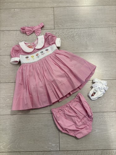 Smocked girls dress - age, 12
