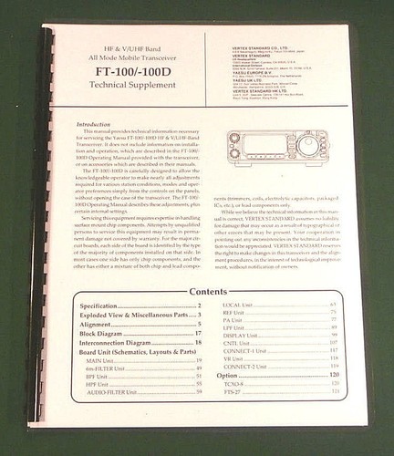 Yaesu 100 100d service - yaesu,