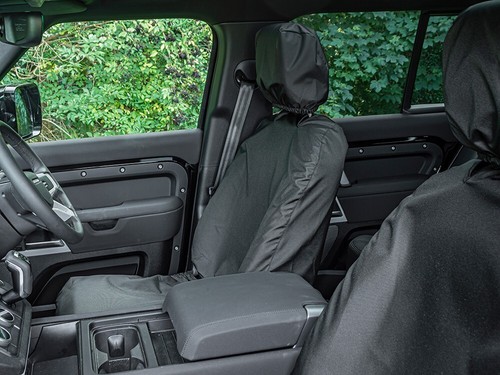 Front seat covers pair black - front,