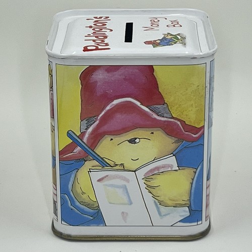 Paddington bear coin bank tin - paddington,