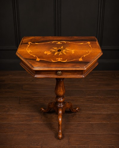 Antique inlaid walnut - inlaid,