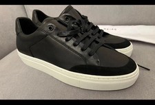 NEW Men’s REISS Black Leather Low Top “ ASHLEY “ Trainers UK 6.5  EU 40RRP