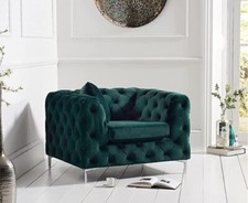 Green Armchair Velvet Fabric