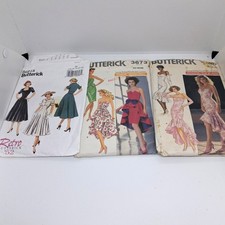 3 Butterick sewing patterns ladies dresses