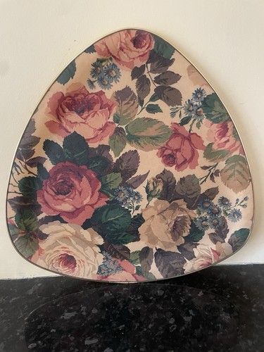 Vintage retro floral tray - vintage,