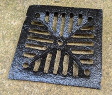 6inch Square Cast Iron Drain Cover Vintage Grid 150mm