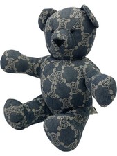 Celine Denim Logo Pattern Teddy Bear 
