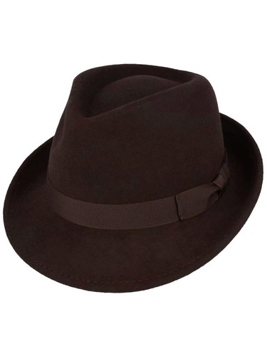 Mens trilby hat - hat, brown