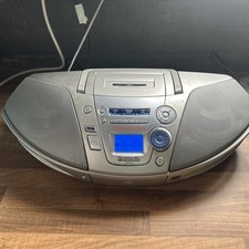 Panasonic RX-ES25 Portable Stereo System Boombox Silver Tape Deck Tuner CD