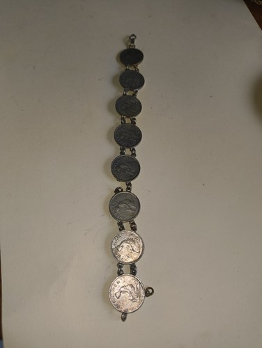 Vintage belgian coin bracelet - belgian,