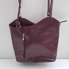 Vintage Florence Leather Shoulder Bag in Maroon - 28x26x8cm