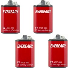 4 EVEREADY 4R25 6V Batteries 6 Volt 996 PJ996 908 908S Lantern 4R25X  4R25RZ/B