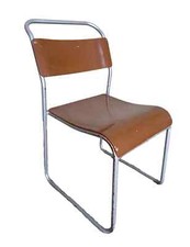 Genuine Old Vintage Plywood and Industrial Steel Painted Stacking Chairs - UKAA