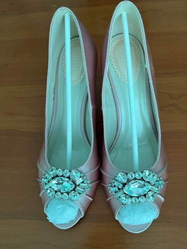 Blush satin shoes pink - satin,