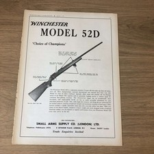GUNS02 MAGAZINE ADVERT 12X9 WINCHESTER MODEL 52D TARGET RIFLE