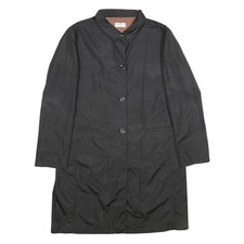 KALIKO Womens Black Button Jacket UK 12 Polyamide Blend Plain Classic Stylish