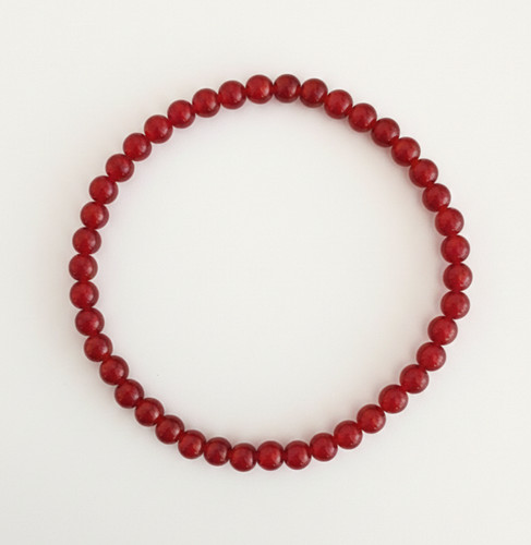 Natural carnelian red bead - red,