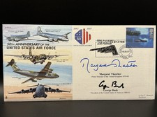 Margaret Thatcher and George Bush Signed Original FDC 1997 Number 3/60 FREE POST