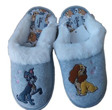 Disney Womens Slippers Lady & Tram Slip On Mules Home Indoor Shoes Uk 5/6 Gift