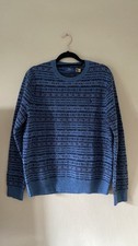 Polo Ralph Lauren men's blue fair isle 100% wool jumper sz L BNWT