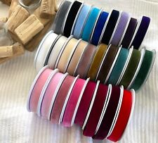 Berisfords VELVET luxury ribbon single face- 37 colours - 22mm - 3 metre lengths