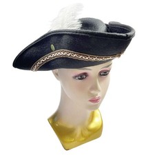 Pirate Hat Vintage Buccaneer Tricorn Hat for Halloween Masquerade Cosplay