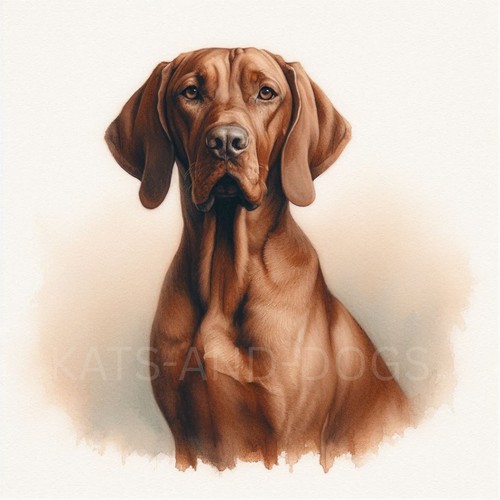 Vizsla watercolour painting - vizsla,
