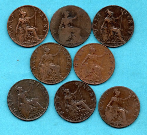 Halfpenny coins 1902 - halfpenny,