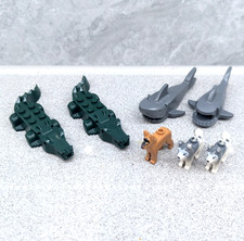 Genuine Lego Crocodile Alligator, Shark & Dog Minifigures Animal Bundle X 7 