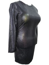 Black PU faux leather croc